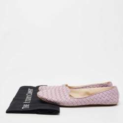 Bottega Veneta Lilac Intrecciato Leather Smoking Slippers Size 36.5