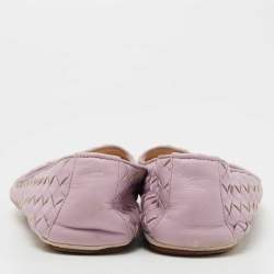 Bottega Veneta Lilac Intrecciato Leather Smoking Slippers Size 36.5