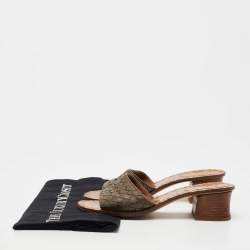 Bottega Veneta Brown Leather Ravello Slide Sandals Size 36