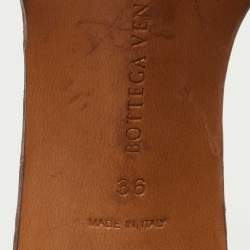 Bottega Veneta Brown Leather Ravello Slide Sandals Size 36
