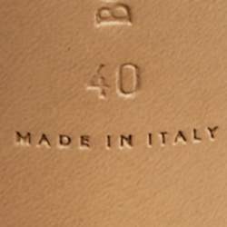 Pre Owned Bottega Veneta Light Brown Leather Stretch Slide Sandals Size 40