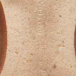 Pre Owned Bottega Veneta Black Leather Flat Slides Size 38