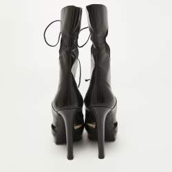 مملوكة مسبقًا Bottega Veneta Black Leather Cage Platform Sandals Size 40 