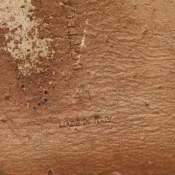 Pre Owned Bottega Veneta Pink Intrecciato Leather Flat Slides Size 41