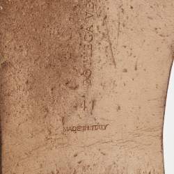 Pre Owned Bottega Veneta Purple Leather Flat Slide Size 41