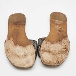 Bottega Veneta Metallic Leather Flat Slide Size 41