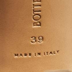 Pre Owned Bottega Veneta Green Leather Chain Ankle Strap Sandals Size 39