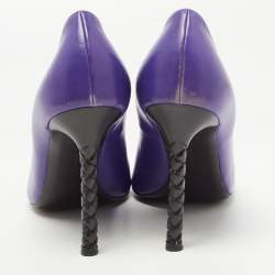 Bottega Veneta Purple Suede Peep Toe Pumps Size 39.5