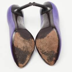 Bottega Veneta Purple Suede Peep Toe Pumps Size 39.5