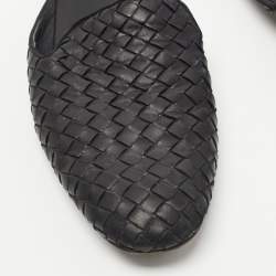 مملوكة مسبقًا Bottega Veneta Black Intrecciato Leather Fiandra Flat Mules Size 39.5