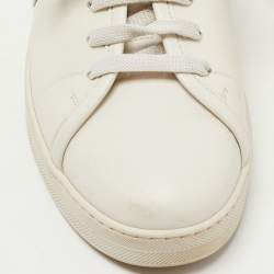 Pre Owned Bottega Veneta White Intrecciato Leather Low Top Sneakers Size 36