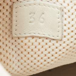 Pre Owned Bottega Veneta White Intrecciato Leather Low Top Sneakers Size 36