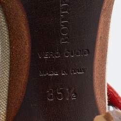 Bottega Veneta Red Eyelets Leather Ankle Strap Sandals Size 35.5