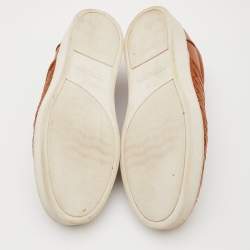 Pre Owned Bottega Veneta Tan Intrecciato Leather Dodger Slip On Sneakers Size 40