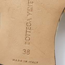 Pre Owned Bottega Veneta Beige Intrecciato Leather Lido Flat Slides Size 38 