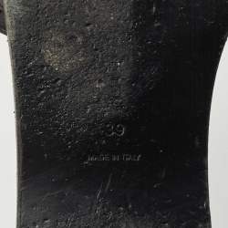 Pre Owned Bottega Veneta Black Intrecciato Leather Flat Slides Size 39