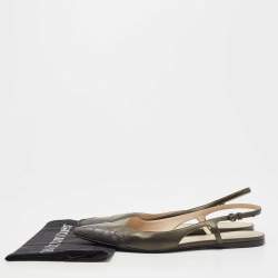 مملوكة مسبقًا Bottega Veneta Two Tone Leather Slingback Flats Size 40