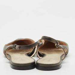 مملوكة مسبقًا Bottega Veneta Two Tone Leather Slingback Flats Size 40