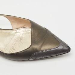 مملوكة مسبقًا Bottega Veneta Two Tone Leather Slingback Flats Size 40