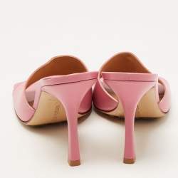 Bottega Veneta Pink Leather Stretch Square Toe Flat Slides Size 39 