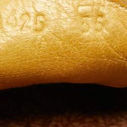 Pre Owned Bottega Veneta Yellow Intrecciato Leather Slip on Loafers Size 35