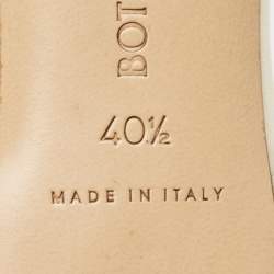 Pre Owned Bottega Veneta Off White Braided Leather & Chain Thong Sandals  Size 40.5