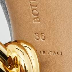 Pre Owned Bottega Veneta Black Leather Knot Heel Mules Size 36