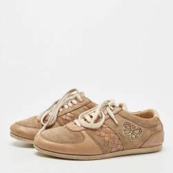 Bottega Veneta Two Tone Suede and Leather Butterfly Sneakers Size 37