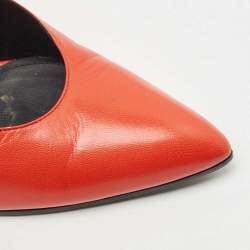 Bottega Veneta Orange/Black Leather Pumps Size 38