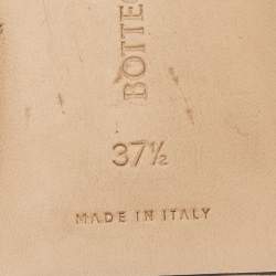 Pre Owned Bottega Veneta Red Quilted Leather Lido Flat Slides Size 37.5