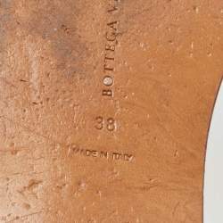 مملوكة مسبقًا Bottega Veneta Metallic Bronze Intrecciato Leather Flat Slides Size 38