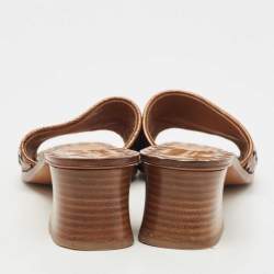 مملوكة مسبقًا Bottega Veneta Metallic Leather Ravello Sandals Size 39