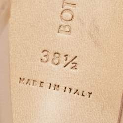 Pre Owned Bottega Veneta Beige Intrecciato Leather Lido Slides Size 38.5
