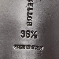 Pre Owned Bottega Veneta Orange Intrecciato Leather Fiandra Flat Mules Size 36.5