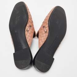 مملوكة مسبقًا Bottega Veneta Pink Intrecciato Leather Fiandra Flat Mules Size 36.5