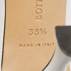 Bottega Veneta White Leather Square Toe Slides Size 38.5