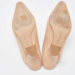 مملوكة مسبقًا Bottega Veneta Beige Leather Almond Mules Size 37