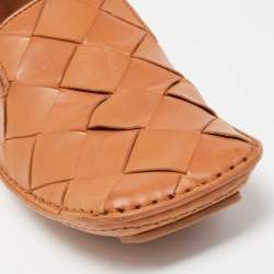 Pre Owned Bottega Veneta Tan Intrecciato Leather Douglas Loafers Size 37
