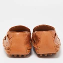 Pre Owned Bottega Veneta Tan Intrecciato Leather Douglas Loafers Size 37