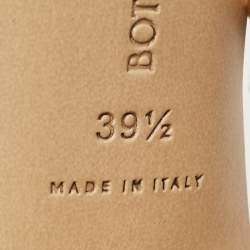 Pre Owned Bottega Veneta Cream Leather Chain Ankle Strap Sandals Size 39.5