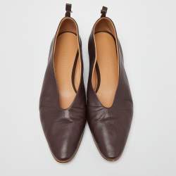 مملوكة مسبقًا حذاء فلات بوتيغا فينيتا مقدمة لوزية جلد أسود مقاس 38