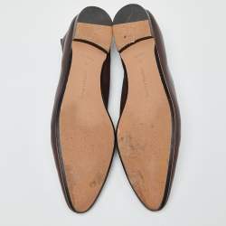 مملوكة مسبقًا حذاء فلات بوتيغا فينيتا مقدمة لوزية جلد أسود مقاس 38