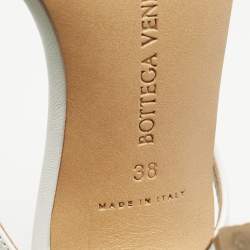 مملوكة مسبقًا Bottega Veneta White Leather Stretch Ankle Strap Sandals Size 38