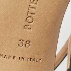 مملوكة مسبقًا Bottega Veneta Black Leather Stretch Square Ankle Strap Sandals Size 38