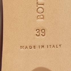 مملوكة مسبقًا Bottega Veneta Brown Leather Block Heel Slides Sandals Size 39