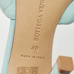 Pre Owned Bottega Veneta Blue Quilted Leather Lido Slide Sandals Size 40