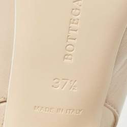 Pre Owned Bottega Veneta Cream Leather Slingback Pumps Size 37.5