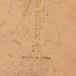 Pre Owned Bottega Veneta Olive Green Leather Slides Size 38