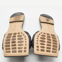 Bottega Veneta Black Quilted Leather Lido Flat Slides Size 38