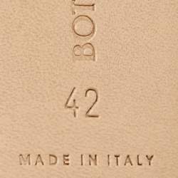 Pre Owned Bottega Veneta Green Intrecciato Leather Lido Slide Flats Size 42